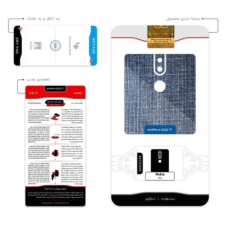 برچسب پوششی ماهوت مدل Fabric Texture 3 مناسب برای گوشی موبایل نوکیا 7.1