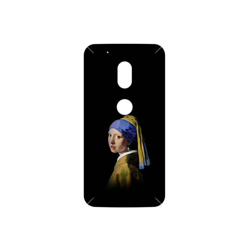 برچسب پوششی ماهوت مدل Girl with a Pearl Earring of Vermeer مناسب برای گوشی موبایل موتورولا Moto G4 Play