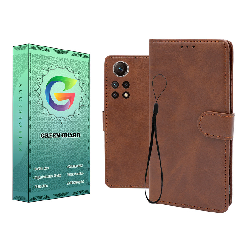 کیف کلاسوری گرین گارد طرح چرمی مدل Landing مناسب برای گوشی موبایل شیائومی Redmi Note 12 Pro 4G به همراه بند آویز