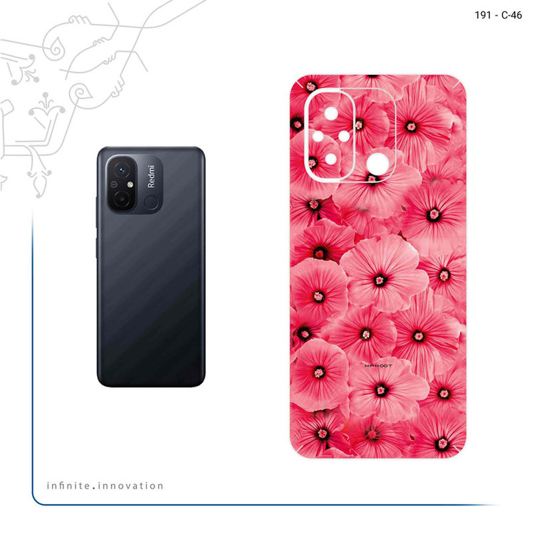 برچسب پوششی ماهوت مدل Pink_Flower مناسب برای گوشی موبایل شیائومی Redmi 12C