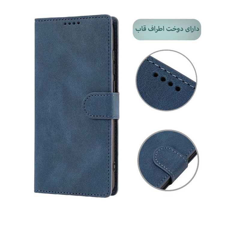 کیف کلاسوری تام قاب مدل چرم لاکچری مناسب برای گوشی موبایل سامسونگ Galaxy A30s به همراه بند آویز