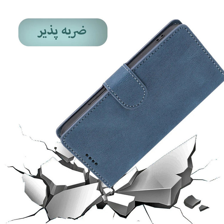 کیف کلاسوری تام قاب مدل چرم لاکچری مناسب برای گوشی موبایل سامسونگ Galaxy A30s به همراه بند آویز