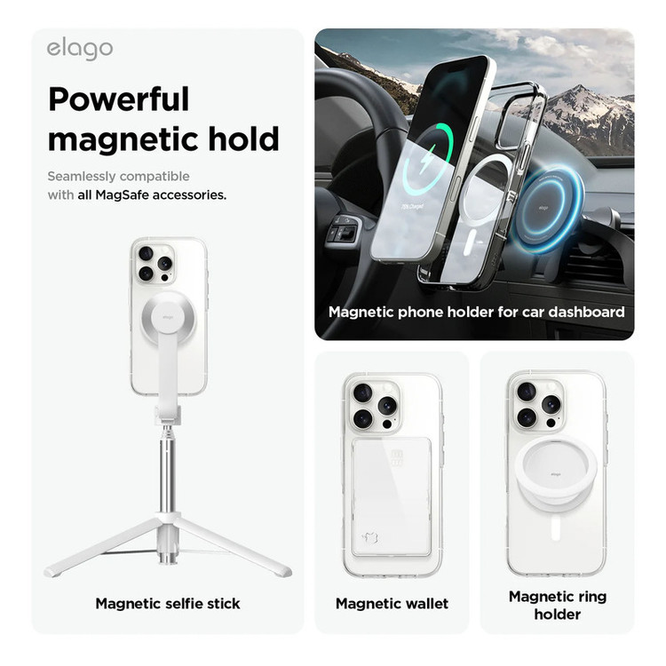 کاور موکولو مدل Clear Magsafe Strap مناسب برای گوشی موبایل اپل iPhone 15 Pro Max به همراه بند آویز