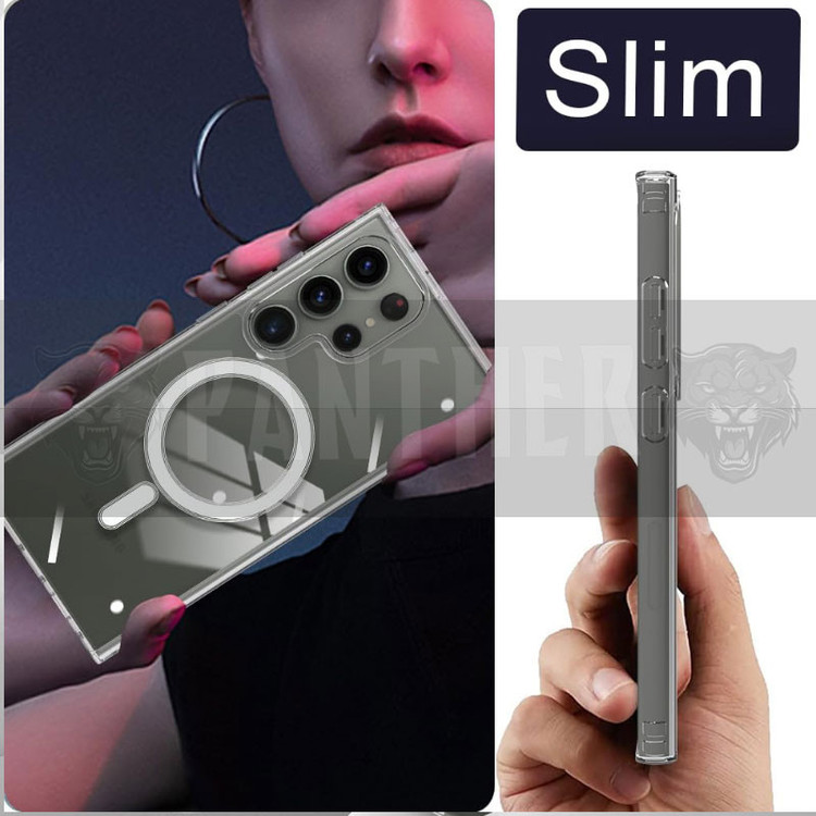کاور پنتر مدل Magnetic Magsafe Clear Cover مناسب برای گوشی موبایل سامسونگ Galaxy S24 Ultra