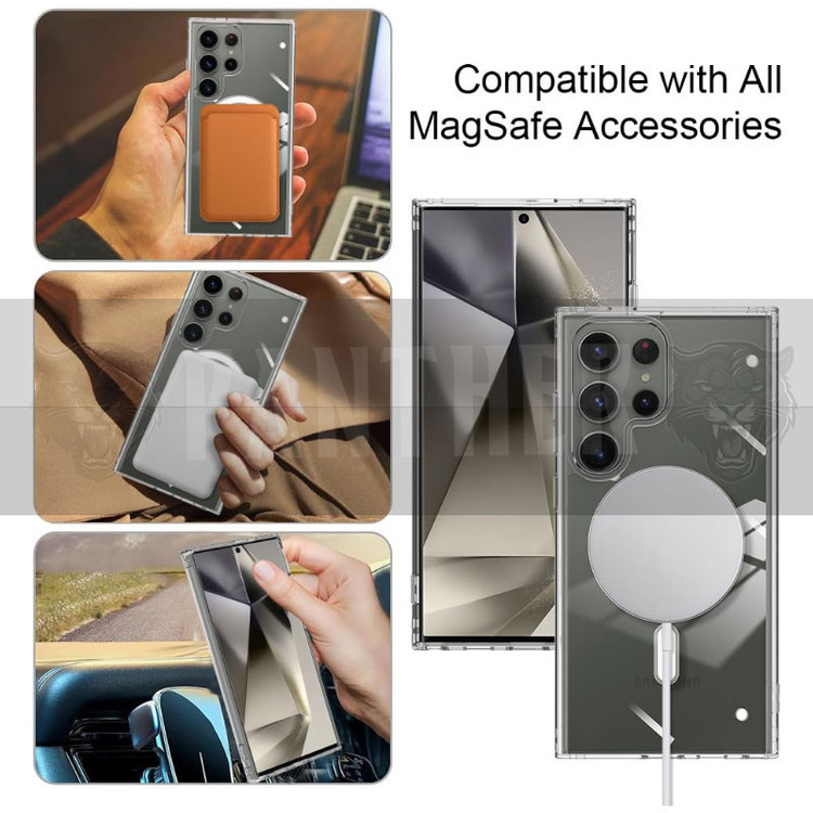 کاور پنتر مدل Magnetic Magsafe Clear Cover مناسب برای گوشی موبایل سامسونگ Galaxy S24 Ultra