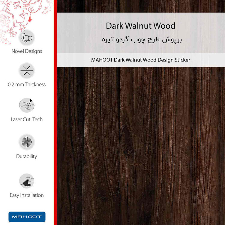 برچسب پوششی ماهوت مدل Dark_Walnut_Wood-FullSkin مناسب برای گوشی موبایل آنر X9b