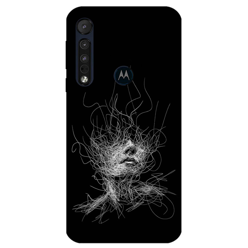 کاور مگافون طرح اسکچ صورت مدل 7423 مناسب برای گوشی موبایل موتورولا Moto One Macro