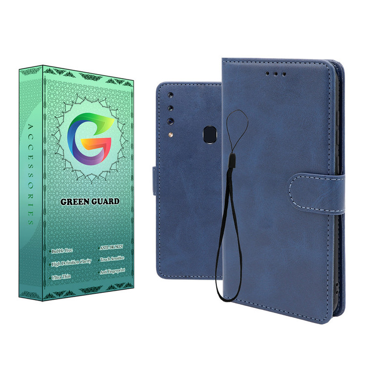 کیف کلاسوری گرین گارد طرح چرمی مدل Landing مناسب برای گوشی موبایل سامسونگ Galaxy A20S به همراه بند آویز