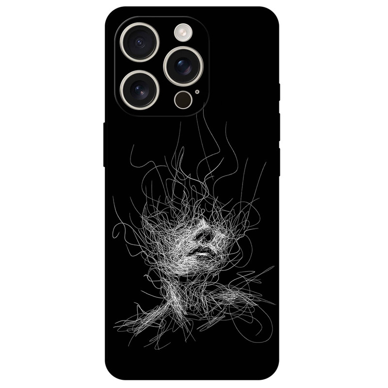 کاور مگافون طرح اسکچ صورت مدل 7423 مناسب برای گوشی موبایل اپل iPhone 16 Pro Max