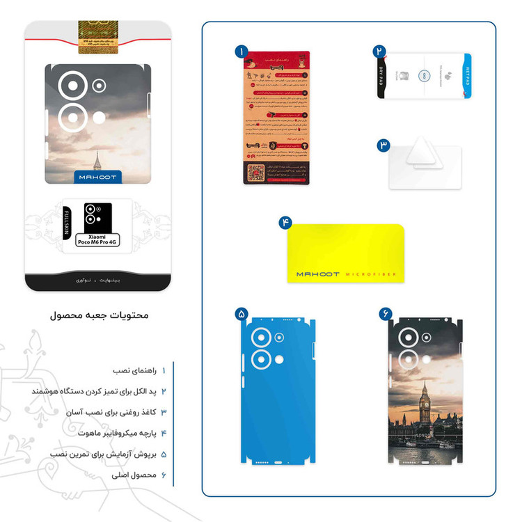 برچسب پوششی ماهوت مدل London_City-FullSkin مناسب برای گوشی موبایل شیائومی Poco M6 Pro 4G