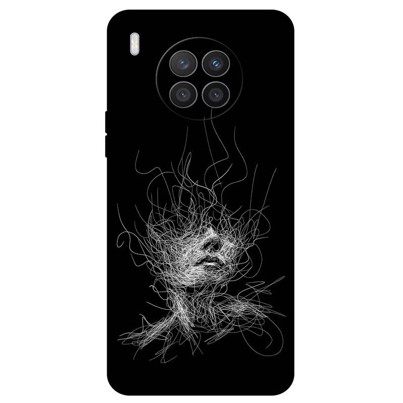 کاور مگافون طرح اسکچ صورت مدل 7423 مناسب برای گوشی موبایل آنر 50 Lite