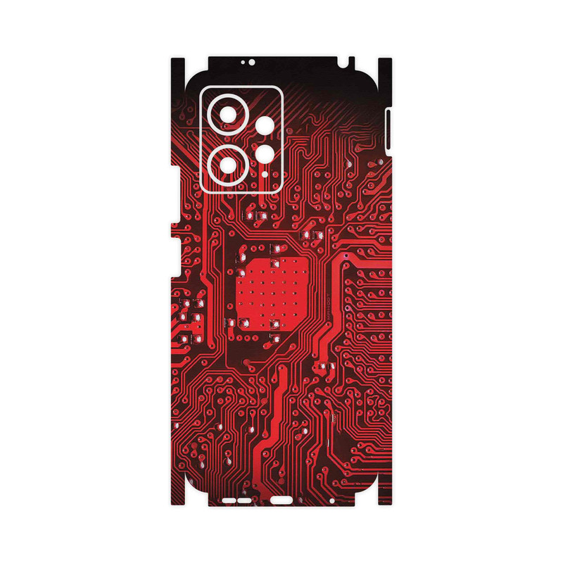برچسب پوششی ماهوت مدل Red_Printed_Circuit_Board-FullSkin مناسب برای گوشی موبایل شیائومی Redmi Note 12 4G