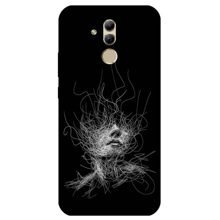 کاور مگافون طرح اسکچ صورت مدل 7423 مناسب برای گوشی موبایل هوآوی Mate 20 Lite