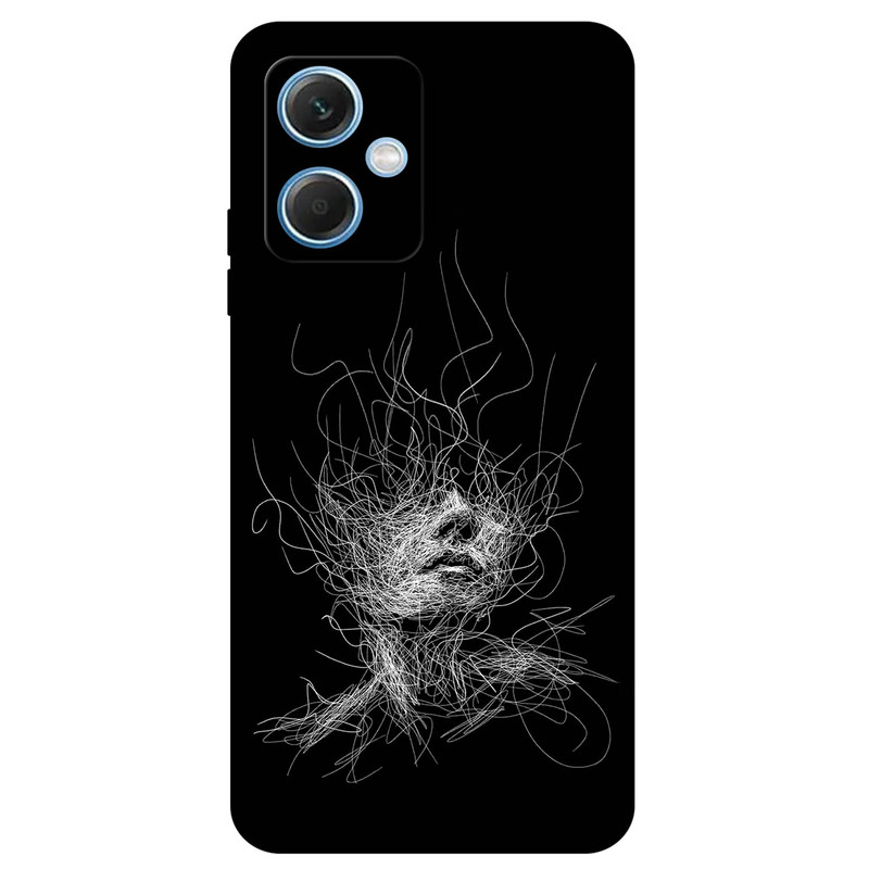 کاور مگافون طرح اسکچ صورت مدل 7423 مناسب برای گوشی موبایل شیائومی Redmi Note 12 5G