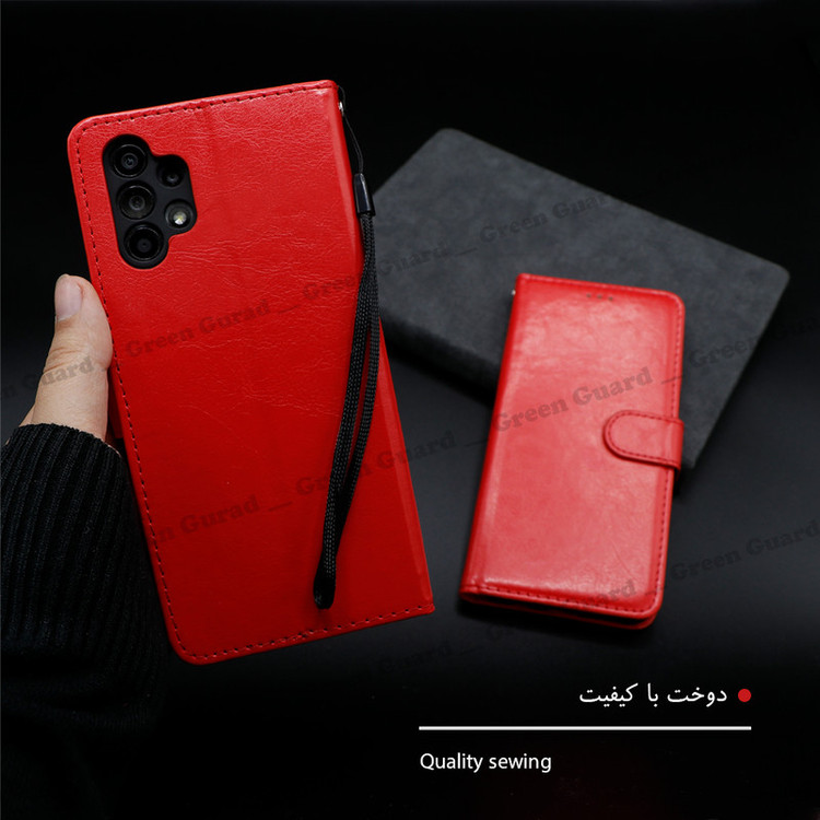 کیف کلاسوری گرین گارد طرح چرمی مدل Landing مناسب برای گوشی موبایل سامسونگ Galaxy A52 / A52S به همراه بند آویز