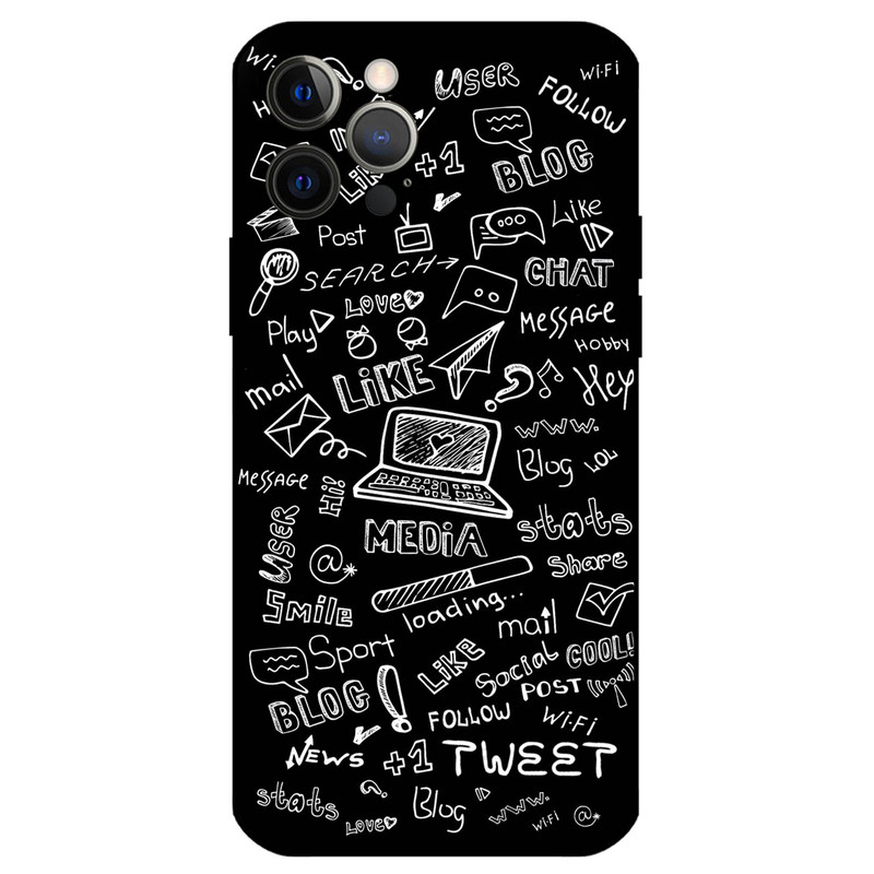 کاور مگافون طرح رسانه های اجتماعی مدل 1898 مناسب برای گوشی موبایل اپل iPhone 12 Pro Max