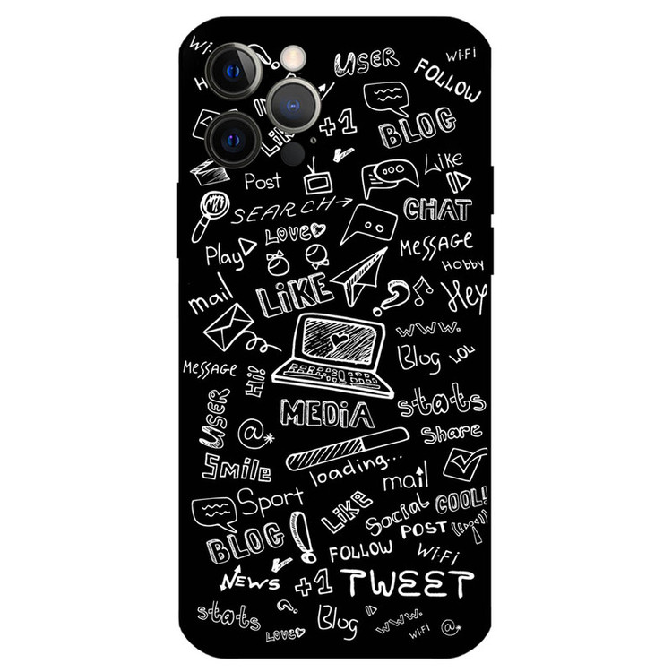 کاور مگافون طرح رسانه های اجتماعی مدل 1898 مناسب برای گوشی موبایل اپل iPhone 12 Pro Max