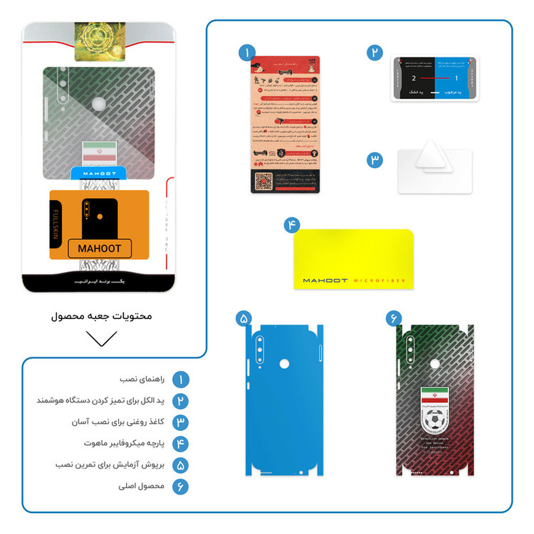 برچسب پوششی ماهوت مدل Iran-National-Football-Team-FullSkin مناسب برای گوشی موبایل هوآوی Y7P