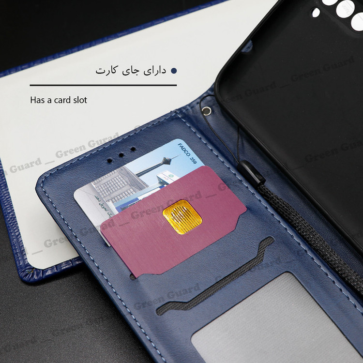 کیف کلاسوری گرین گارد طرح چرمی مدل Landing مناسب برای گوشی موبایل سامسونگ Galaxy A32 4G به همراه بند آویز