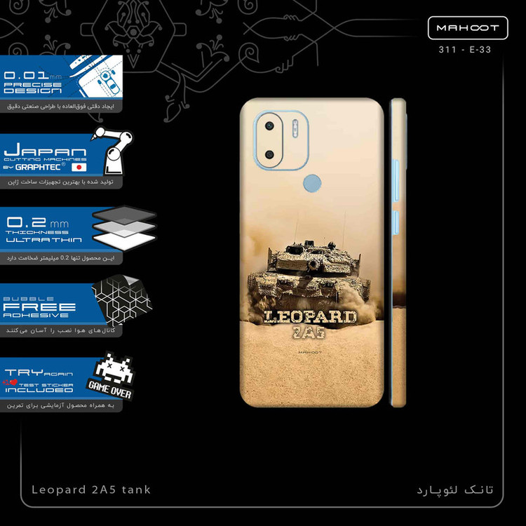 برچسب پوششی ماهوت مدل Leopard_2A5_tank-FullSkin مناسب برای گوشی موبایل شیائومی Redmi A2 Plus