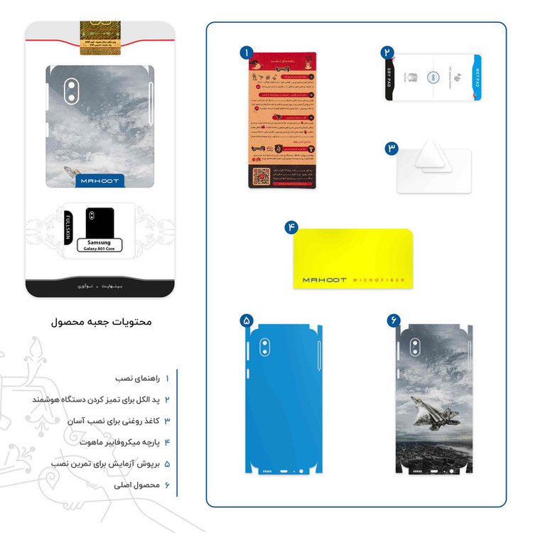 برچسب پوششی ماهوت مدل F_22-FullSkin مناسب برای گوشی موبایل سامسونگ Galaxy A01 Core