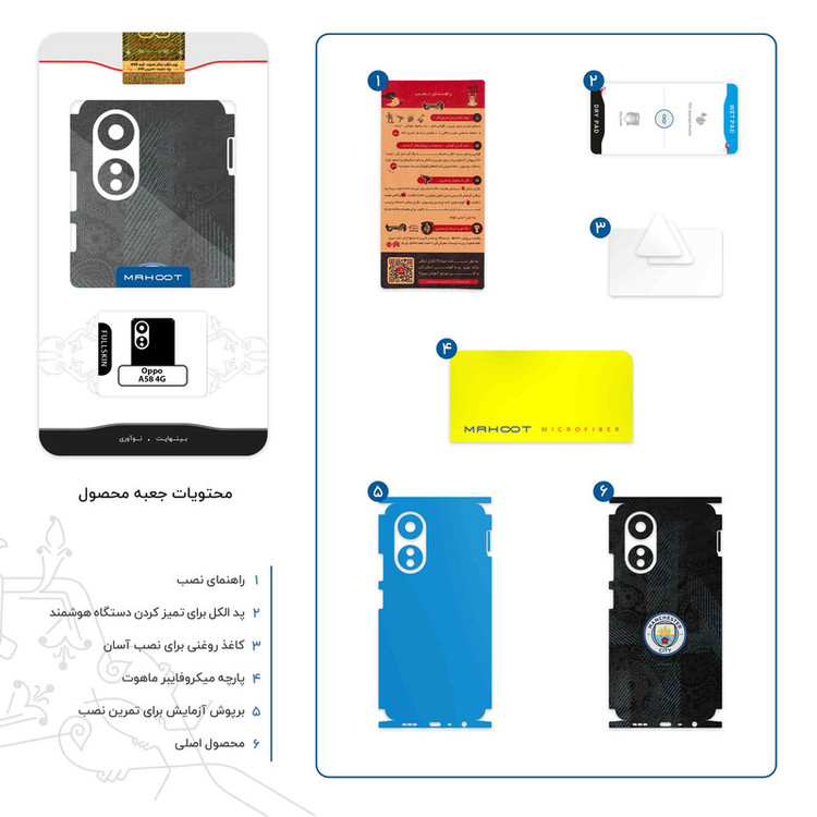 برچسب پوششی ماهوت مدل Manchester_City-FullSkin مناسب برای گوشی موبایل اپو A58 4G