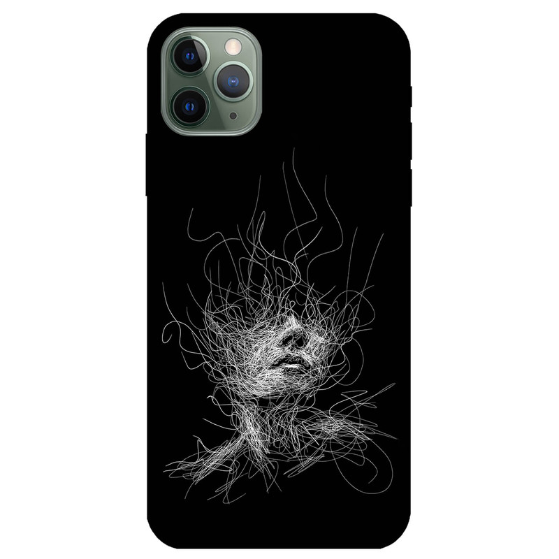 کاور مگافون طرح اسکچ صورت مدل 7423 مناسب برای گوشی موبایل اپل iPhone 11 Pro Max
