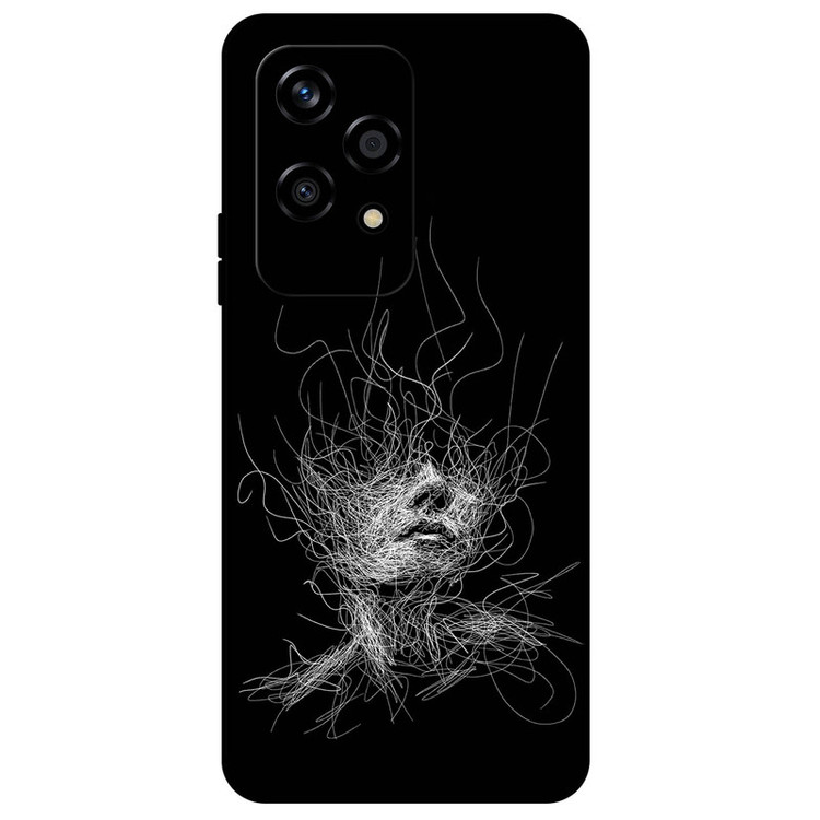 کاور مگافون طرح اسکچ صورت مدل 7423 مناسب برای گوشی موبایل آنر 200 Lite