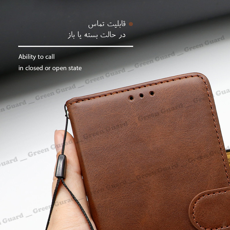 کیف کلاسوری گرین گارد طرح چرمی مدل Landing مناسب برای گوشی موبایل سامسونگ Galaxy A34 5G به همراه بند آویز