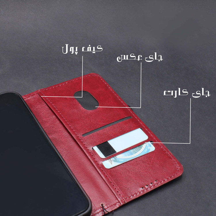 کیف کلاسوری لئون مدل Kiif مناسب برای گوشی موبایل سامسونگ Galaxy A05s به همراه بند آویز