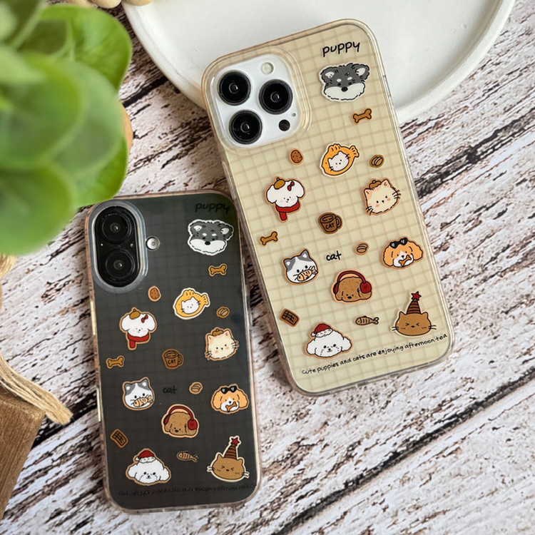 کاور طرح سگ و گربه بامزه مدل Cats&Dogs013 مناسب برای گوشی موبایل اپل iphone 13