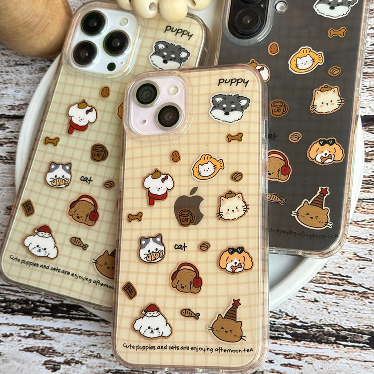 کاور طرح سگ و گربه بامزه مدل Cats&Dogs013 مناسب برای گوشی موبایل اپل iphone 13