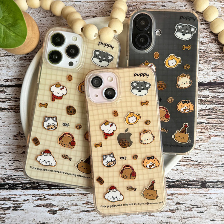 کاور طرح سگ و گربه بامزه مدل Cats&Dogs013 مناسب برای گوشی موبایل اپل iphone 13
