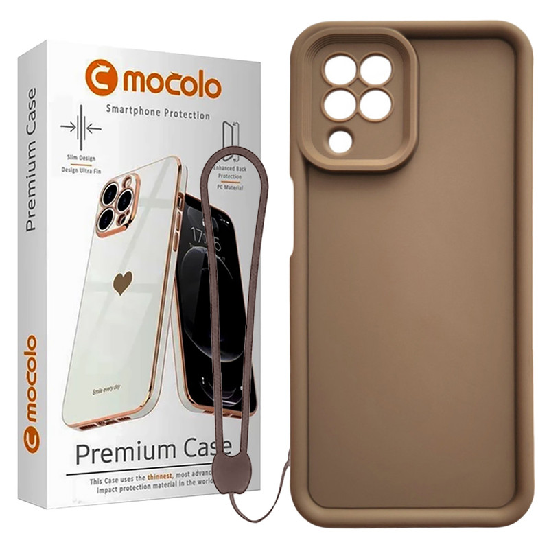 کاور موکولو مدل Silicone Puffer Strap مناسب برای گوشی موبایل سامسونگ Galaxy A22 4G به همراه بند آویز