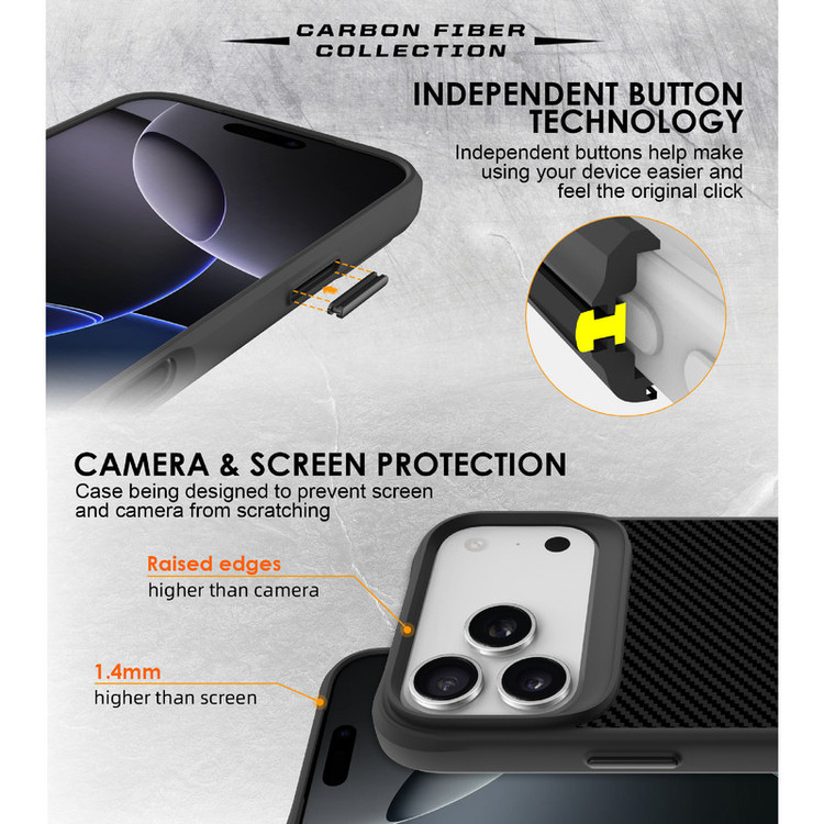 کاور سامورایی مدل Carbon Fiber مناسب برای گوشی موبایل اپل iPhone 17 Pro Max