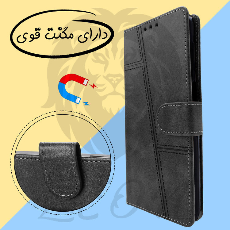 کیف کلاسوری لئون مدل Mek Yo مناسب برای گوشی موبایل هوآوی Y7P به همراه بند آویز