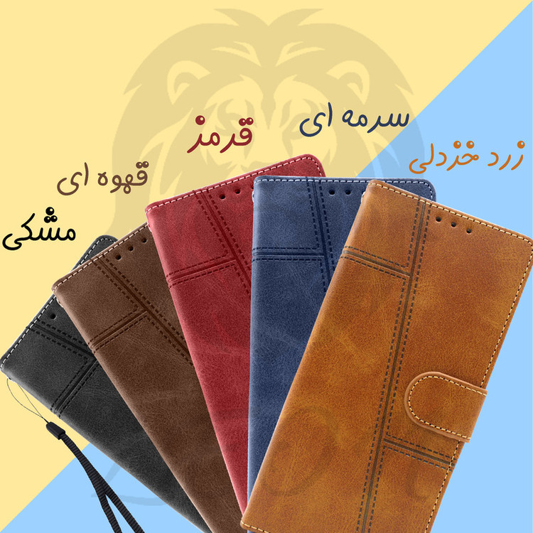 کیف کلاسوری لئون مدل Mek Yo مناسب برای گوشی موبایل هوآوی Y7P به همراه بند آویز