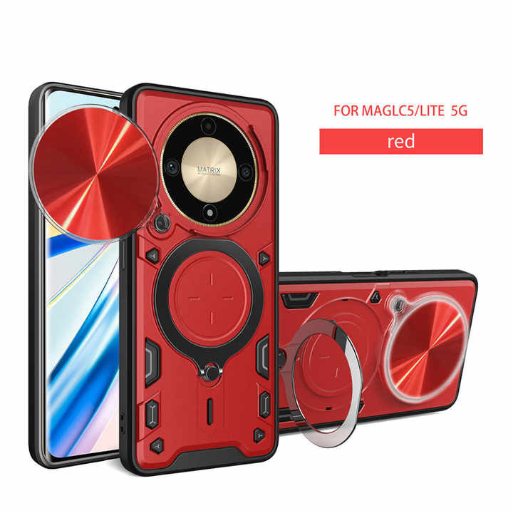 کاور اسپارتان مدل Magnet Ring Strap مناسب برای گوشی موبایل آنر X9a / Magic 5 Lite به همراه بند آویز