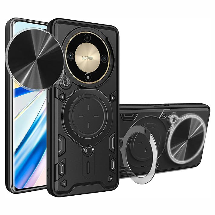 کاور اسپارتان مدل Magnet Ring Strap مناسب برای گوشی موبایل آنر X9a / Magic 5 Lite به همراه بند آویز