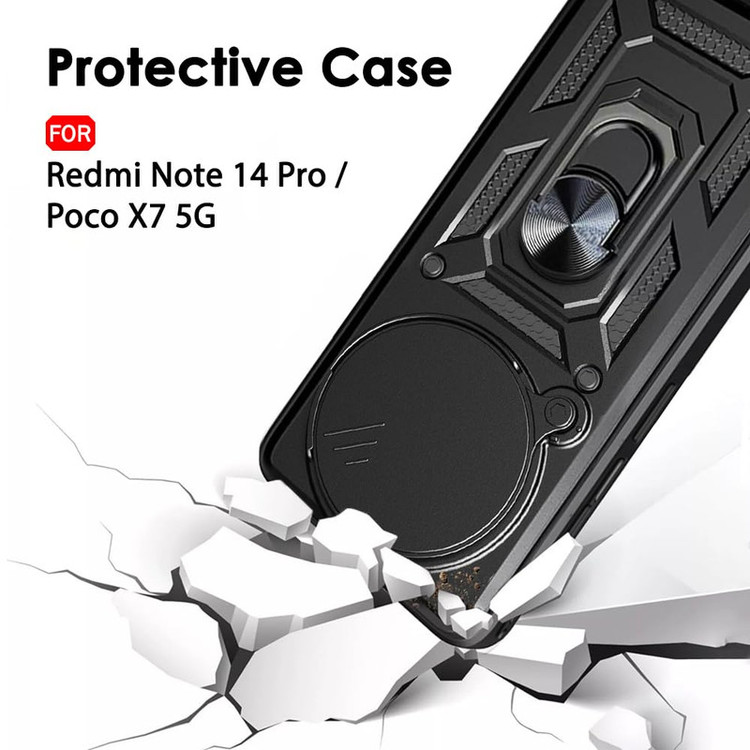 کاور اسپارتان مدل Defender Armor مناسب برای گوشی موبایل شیائومی Redmi Note 14 Pro 5G به همراه بندآویز و پاپ سوکت
