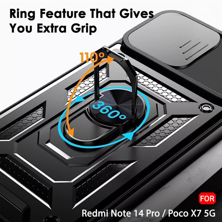کاور اسپارتان مدل Defender Armor مناسب برای گوشی موبایل شیائومی Redmi Note 14 Pro 5G به همراه بندآویز و پاپ سوکت
