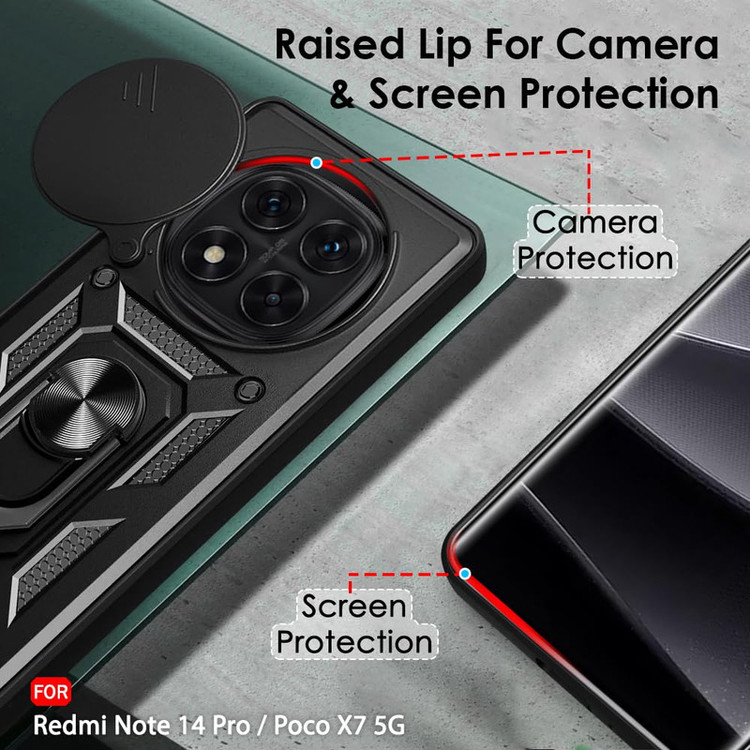 کاور اسپارتان مدل Defender Armor مناسب برای گوشی موبایل شیائومی Redmi Note 14 Pro 5G به همراه بندآویز و پاپ سوکت