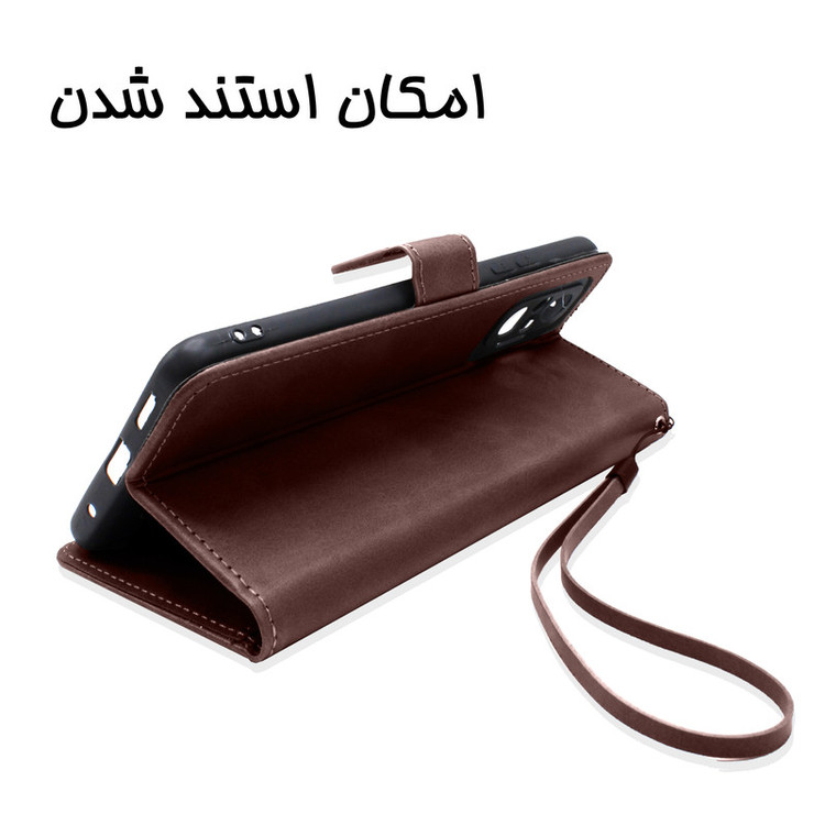 کیف کلاسوری مدل grise مناسب برای گوشی موبایل شیائومی Redmi Note 14 Pro 4G به همراه بندآویز