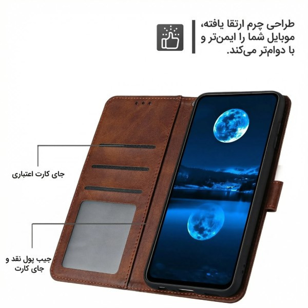 کیف کلاسوری مدل چرمی مناسب برای گوشی موبایل سامسونگ Galaxy A12