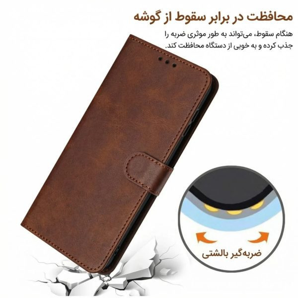 کیف کلاسوری مدل چرمی مناسب برای گوشی موبایل سامسونگ Galaxy A12