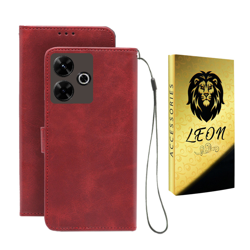 کیف کلاسوری لئون مدل Band Oro مناسب برای گوشی موبایل شیائومی Redmi 13X به همراه بندآویز