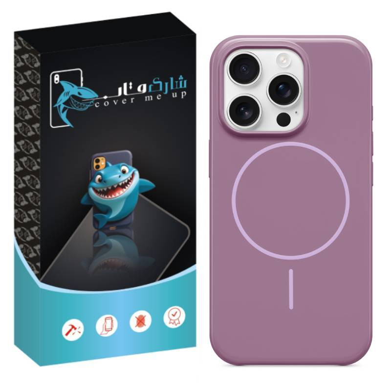 کاور شارک قاب مدل سیلیکونی پاک کنی مگ سیف دار مناسب برای گوشی موبایل اپل iPhone 16 Pro Max