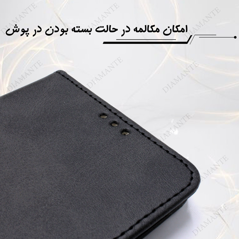 کیف کلاسوری دیامانته مدل Gray Bk مناسب برای گوشی موبایل آنر 9X lite به همرا بند آویز