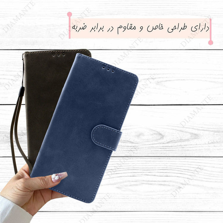 کیف کلاسوری دیامانته مدل Chanta Rd مناسب برای گوشی موبایل سامسونگ Galaxy A14 به همراه بندآویز