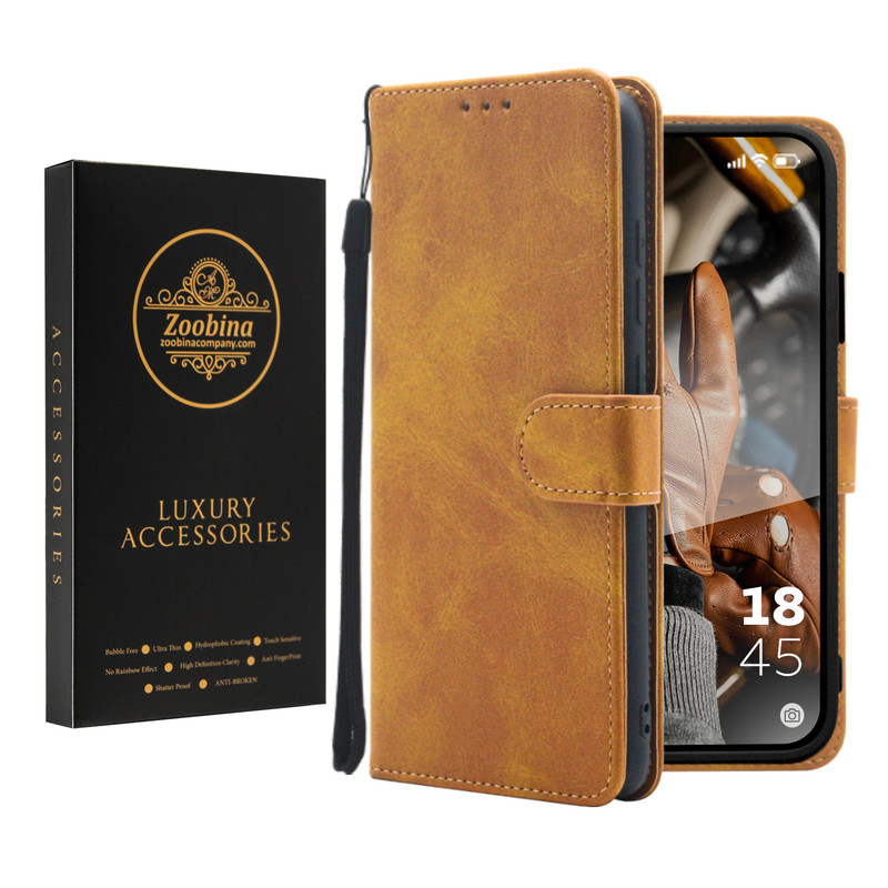 کیف کلاسوری زوبینا مدل Wood مناسب برای گوشی موبایل سامسونگ Galaxy Note 9 به همراه بند آویز